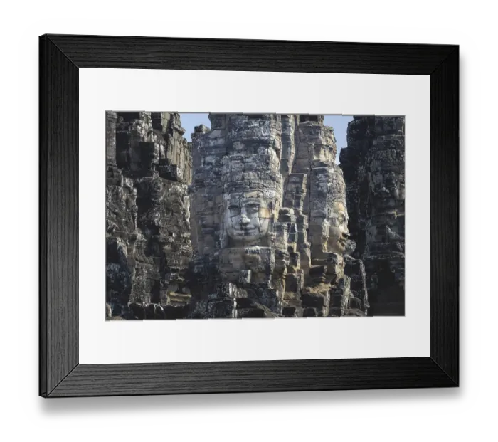 Framed Print : Huge stone-carved faces of Bodhisattva Lokeshvara Framed Print : Huge stone-carved faces of Bodhisattva Lokeshvara