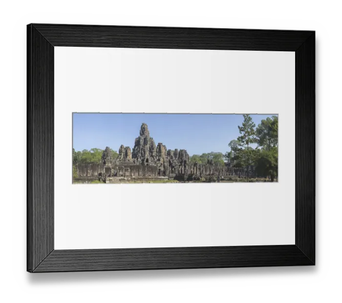 Framed Print : Panoramic picture of the south side of Bayon Temple