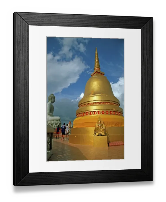 Framed Print : People, Buddha statue, chedi in Wat Tam Sua monastery Framed Print : People, Buddha statue, chedi in Wat Tam Sua monastery