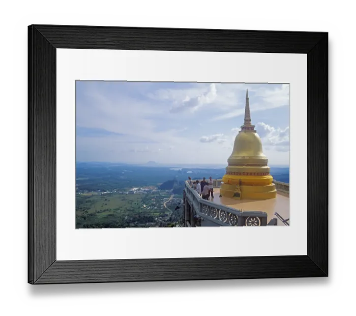 Framed Print : View, people, chedi in the monastery of Wat Tam Sua