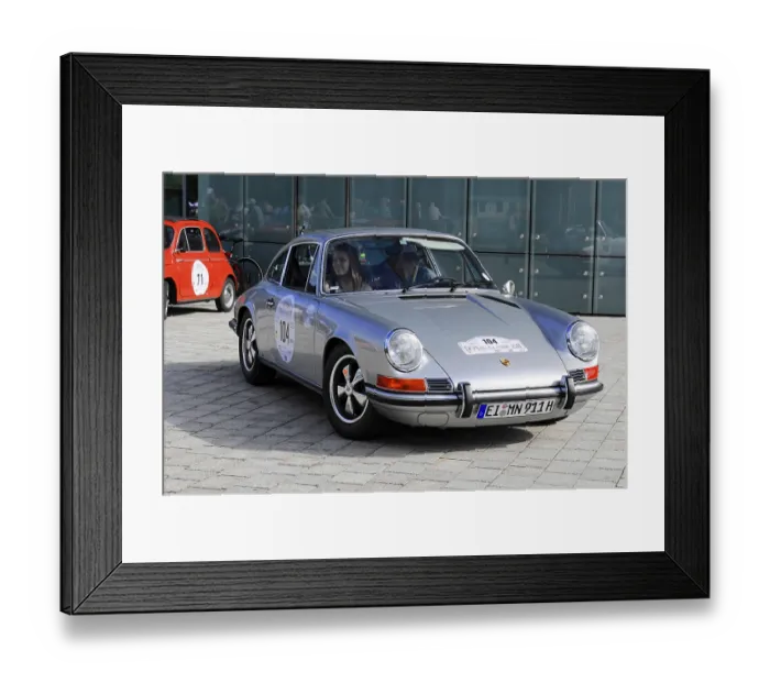 Framed Print : Silver vintage sports car on paved road Framed Print : Silver vintage sports car on paved road