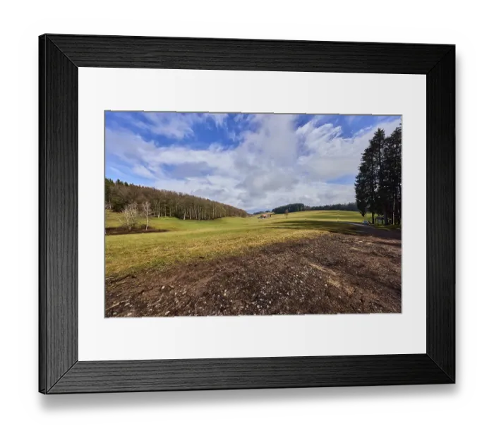 Framed Print : Hilly landscape, hills, coniferous forest Framed Print : Hilly landscape, hills, coniferous forest