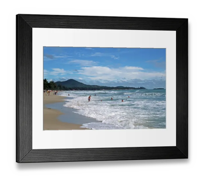 Framed Print : People, sea, surf, Chaweng Beach on Ko Samui