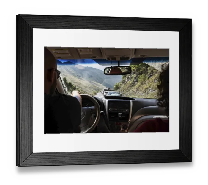 Framed Print : Mountain view from the car in war road, Georgia Framed Print : Mountain view from the car in war road, Georgia
