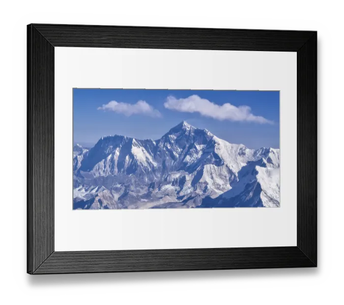 Framed Print : Impressive snow-capped mountains of the Himalayas under clear skies