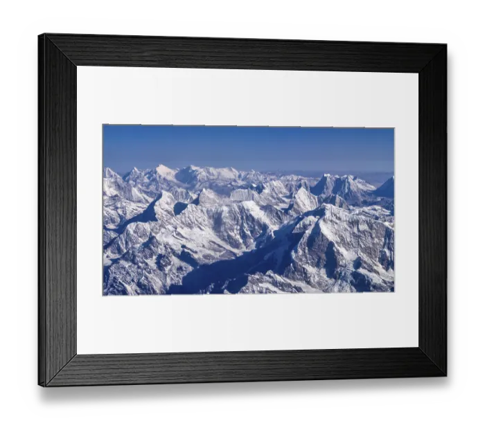 Framed Print : Snowy Himalayan mountain range against clear sky Framed Print : Snowy Himalayan mountain range against clear sky