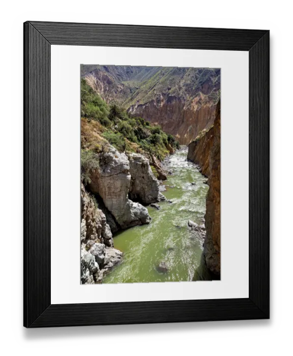Framed Print : Green river flowing through a narrow gorge of rocks Framed Print : Green river flowing through a narrow gorge of rocks
