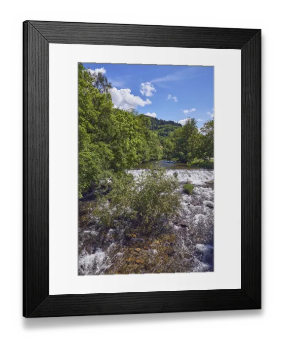Framed Print : Wilde Gutach river, hills, hilly landscape