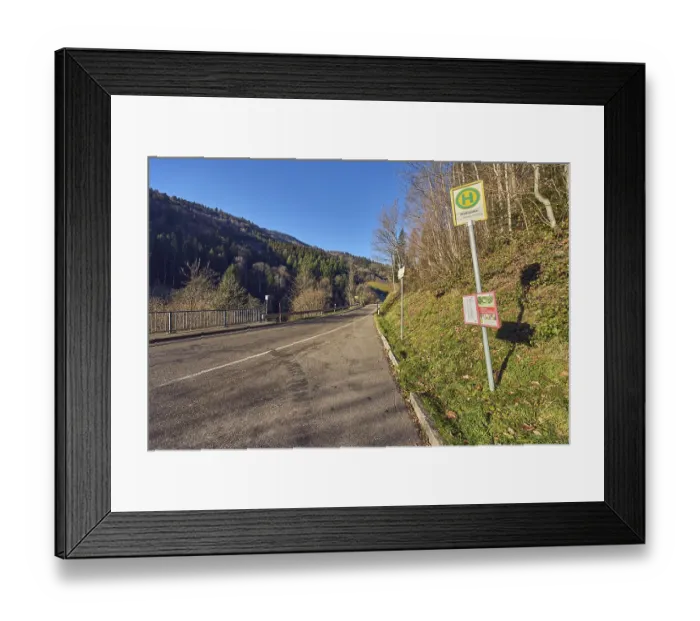 Framed Print : Bus stop Pfaffmuhle, landscape photography Framed Print : Bus stop Pfaffmuhle, landscape photography
