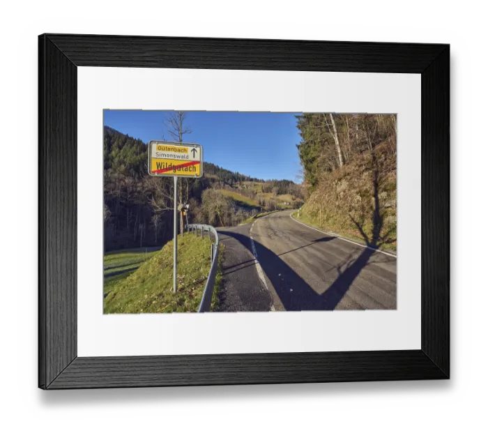 Framed Print : Exit sign at the end of Wildgutach