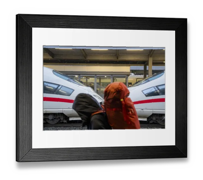 Framed Print : ICE train on the platform in Essen Central Station Framed Print : ICE train on the platform in Essen Central Station