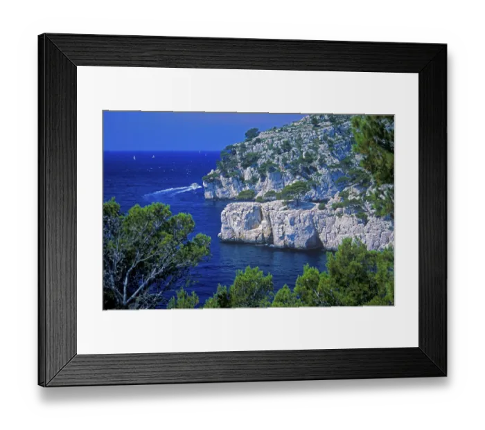 Framed Print : Boats, Port-Pin bay, Massif des Calanques
