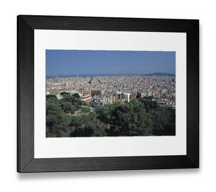 Framed Print : View of the city from Montjuic