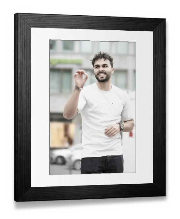 Framed Print : Man showing okay sign, OK gesture