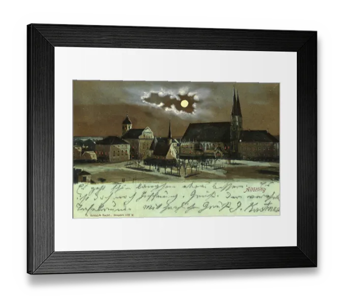 Framed Print : Pilgrimage chapel and chapel square in Altotting at night Framed Print : Pilgrimage chapel and chapel square in Altotting at night