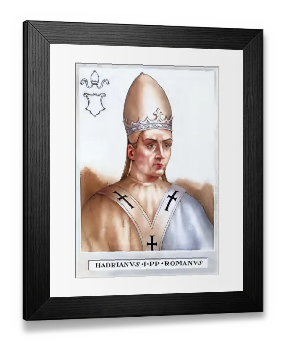 Framed Print : Hadrian I (died 25 December 795 in Rome) was pope from 1 February 772 until his death