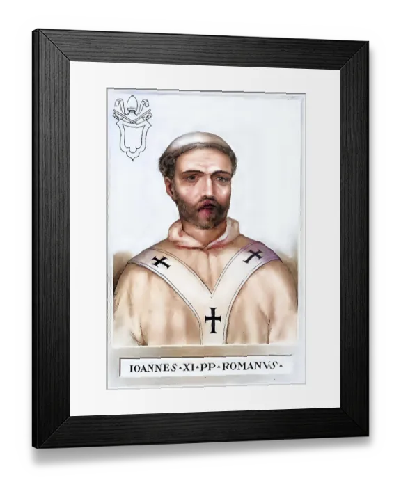 Framed Print : John XI (died 935 in Rome) was Roman Pope from 931 to 935