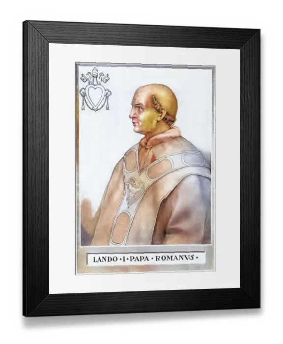 Framed Print : Lando (lat. Landus, born in the 9th century east of Rome)