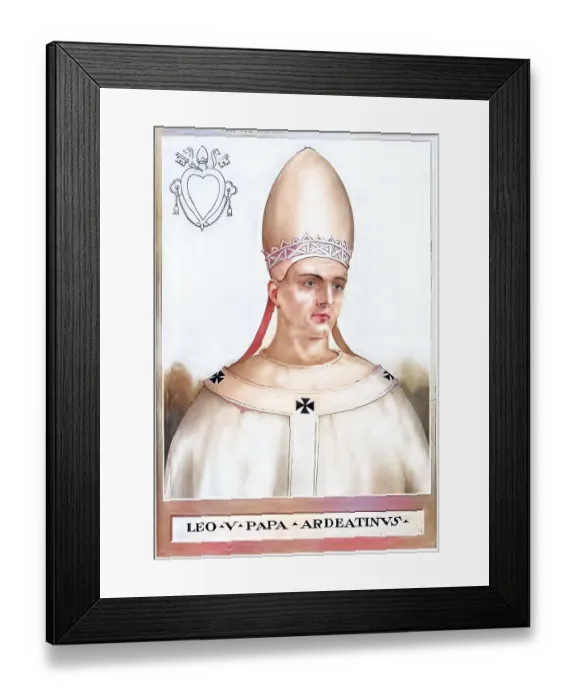 Framed Print : Leo V was pope from August to September 903 for about 30 days (according to other sources from July to September) Framed Print : Leo V was pope from August to September 903 for about 30 days (according to other sources from July to September)