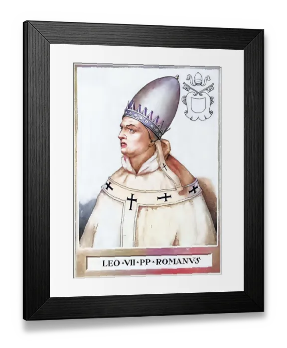 Framed Print : Leo VII (born in Rome, died there on 13 July 939) was Pope from 3 January 936 until his death