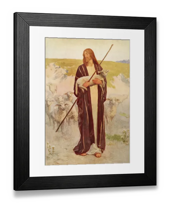 Framed Print : Scene from the biblical story, The Good Shepherd