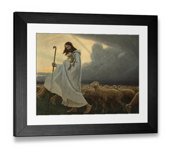 Framed Print : Scene from the biblical story, The Good Shepherd