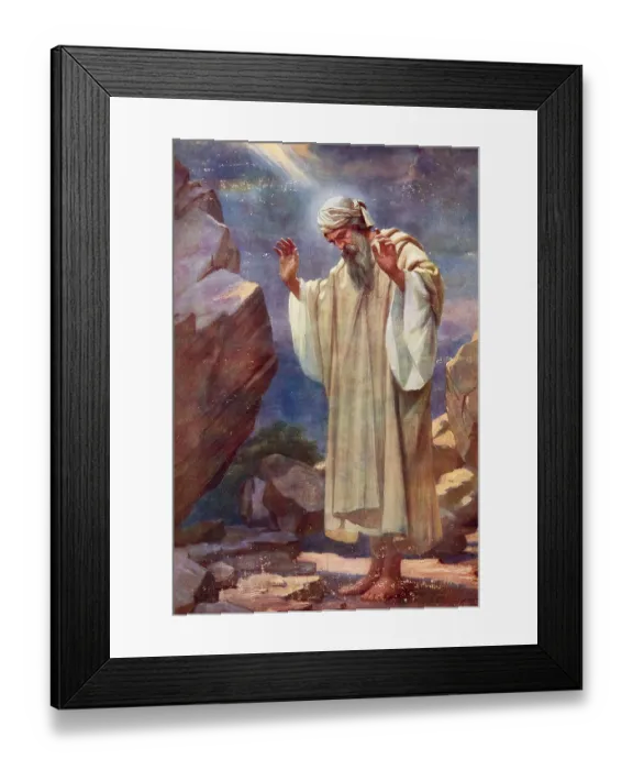Framed Print : Scene from the biblical story, Law that God gave Moses on Mount Sinai