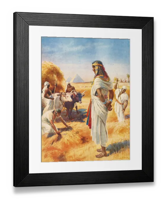 Framed Print : Scene from the biblical story, the rich harvest in Egypt
