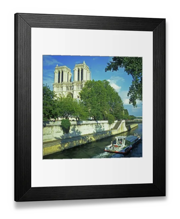 Framed Print : Notre-Dame church, river Seine