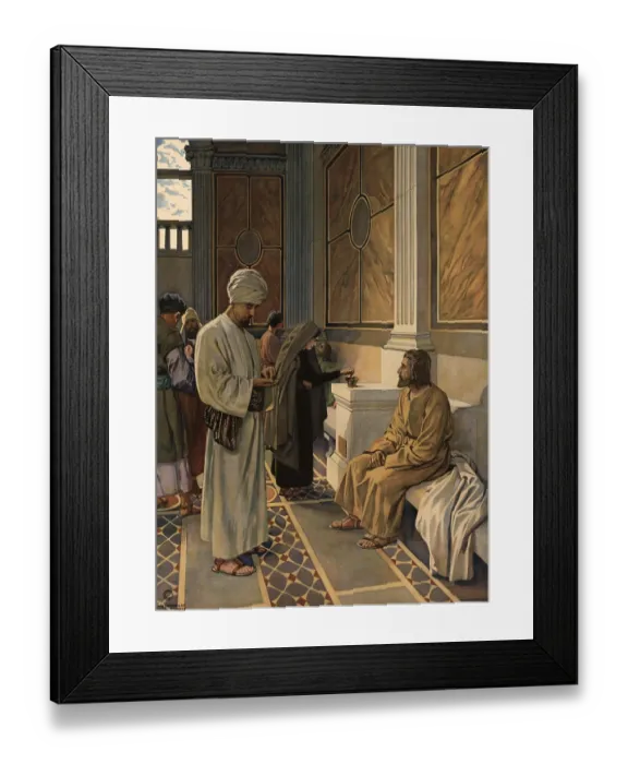 Framed Print : Scene from the biblical story, The Little Little Widow Framed Print : Scene from the biblical story, The Little Little Widow