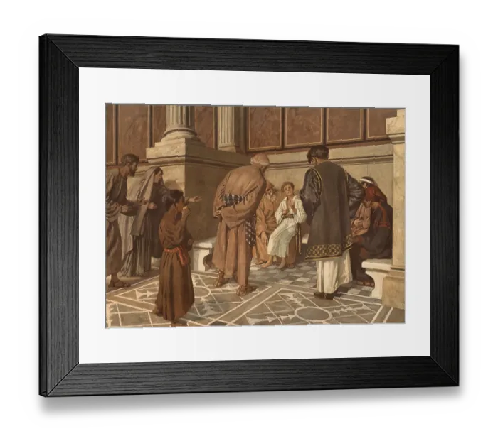 Framed Print : Scene from the biblical story, the story of the twelve-year-old Jesus in Tempe