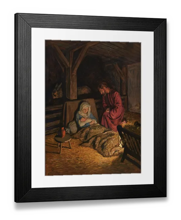 Framed Print : Scene from the biblical story, The birth of Jesus Framed Print : Scene from the biblical story, The birth of Jesus