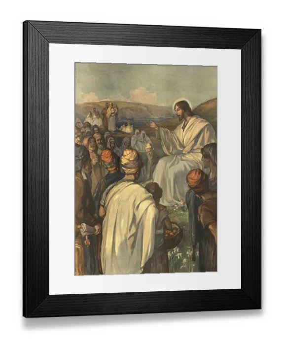 Framed Print : Scene from the biblical story, The Sermon on the Mount