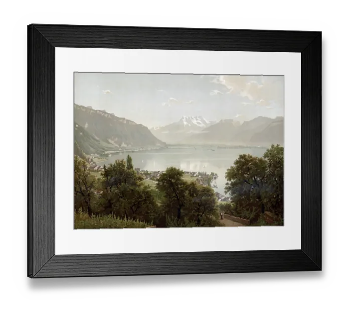 Framed Print : Lake Geneva in 1890, Switzerland