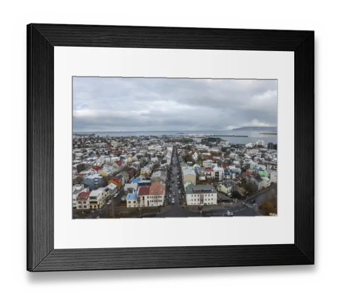 Framed Print : Reykjavik, Iceland-October 19: Panorama view over Reykjavik Framed Print : Reykjavik, Iceland-October 19: Panorama view over Reykjavik