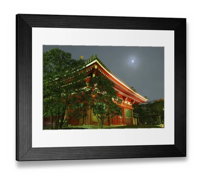 Framed Print : Colorful Japanese temple at moonlight Framed Print : Colorful Japanese temple at moonlight