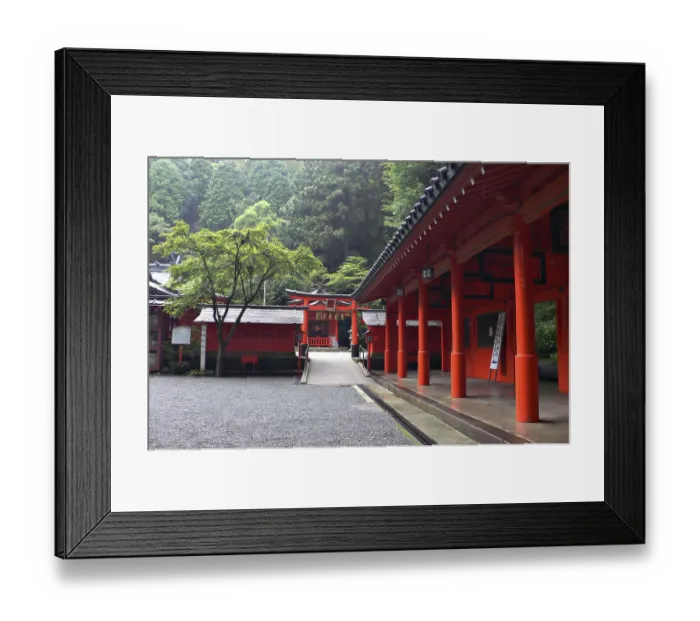 Framed Print : Inner yard in japanese temple in mountain area