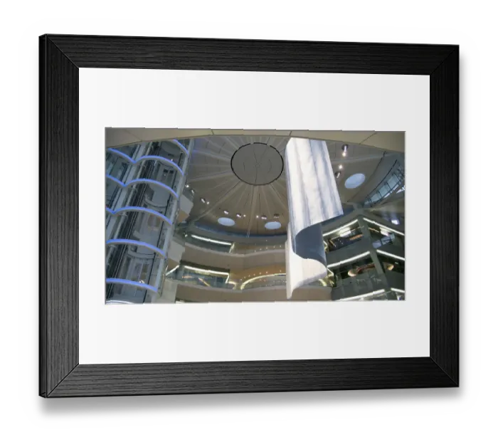 Framed Print : Abstract futuristic public hall interior
