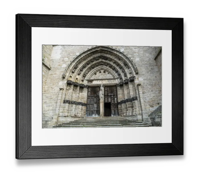 Framed Print : Porch of Abbey church of Saint Robert