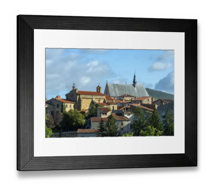 Framed Print : Vic le comte. Church Saint Jean and Saint Pierre