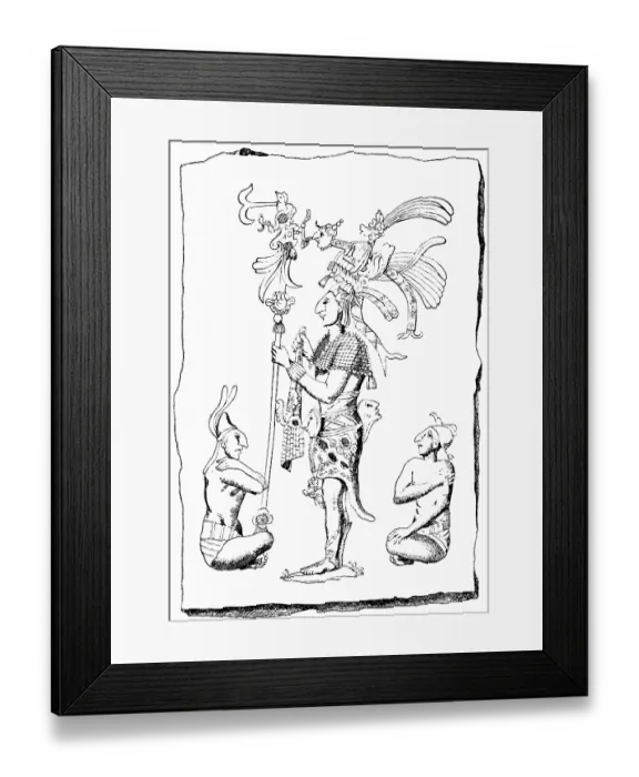 Framed Print : Folk types on an old Mexican relief
