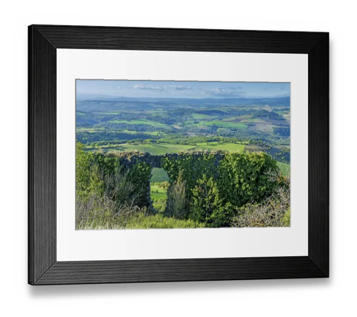 Framed Print : Ruins of medieval castle of Buron on Limagne plain