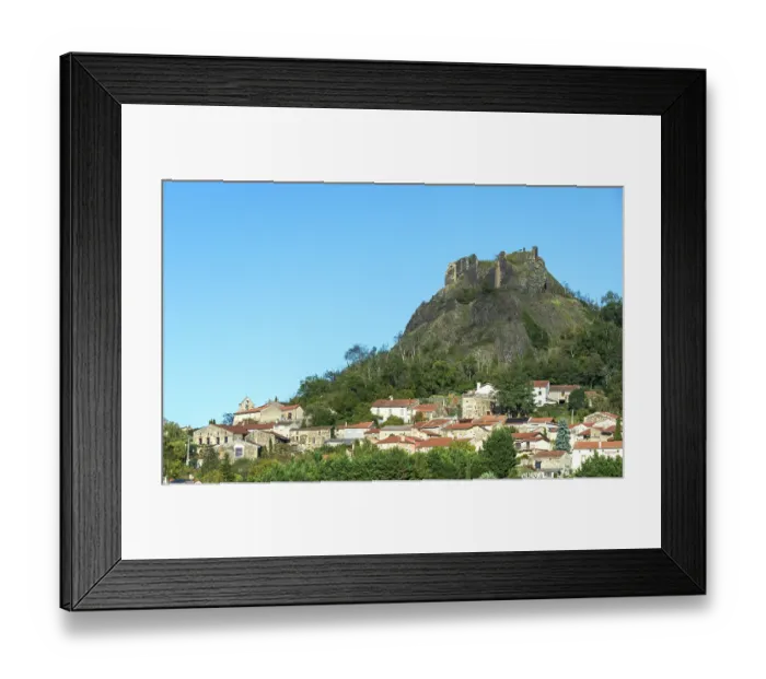 Framed Print : Buron village and his castle. Puy de Dome