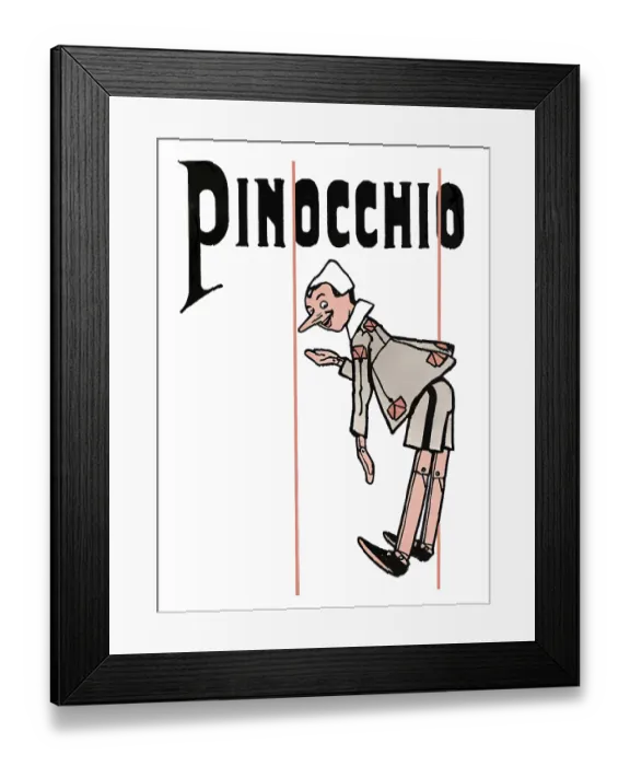Framed Print : Front cover of the fairy tale novel The Adventures of Pinocchio by Carlo Lorenzini