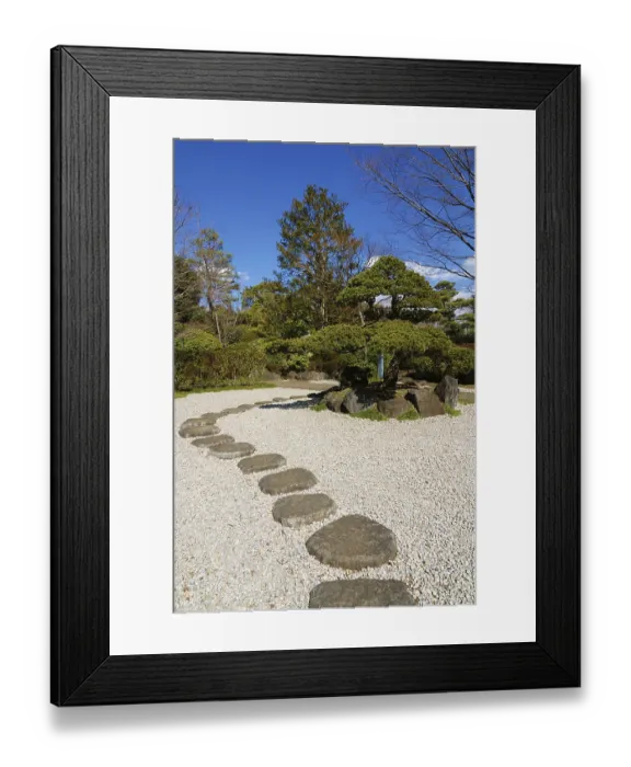 Framed Print : Bright sunny day in zen garden, Tokyo Japan Framed Print : Bright sunny day in zen garden, Tokyo Japan