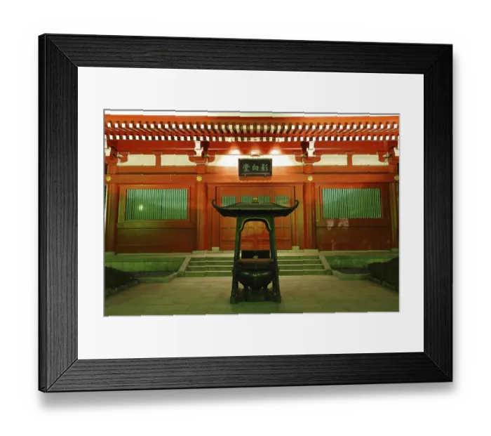 Framed Print : Small temple entrance closed in night time Framed Print : Small temple entrance closed in night time