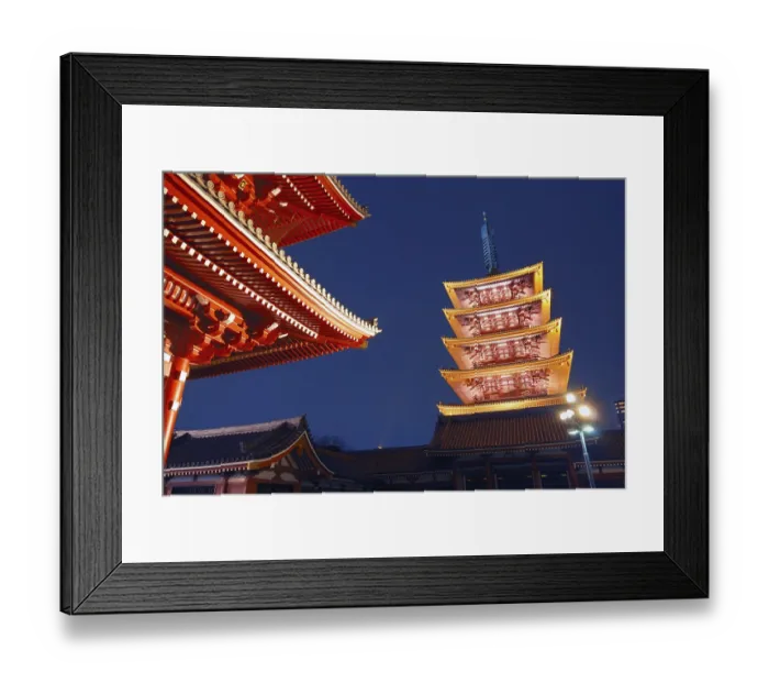 Framed Print : Famous Tokyo landmark, Asakusa Temple by night Framed Print : Famous Tokyo landmark, Asakusa Temple by night