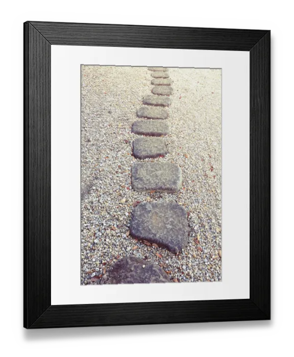 Framed Print : Scenic stone way in Japanese zen garden
