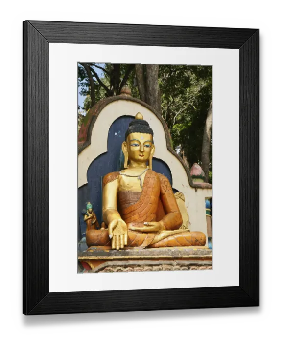 Framed Print : The Buddha statue in a temple complex Swayambhunath Framed Print : The Buddha statue in a temple complex Swayambhunath