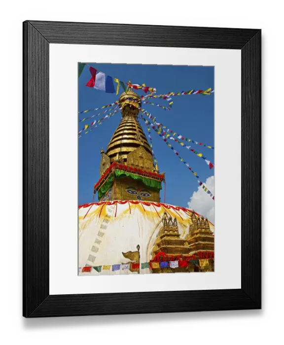 Framed Print : Ancient stupa Swayambhunath is a religious complex in the Kathmandu Framed Print : Ancient stupa Swayambhunath is a religious complex in the Kathmandu